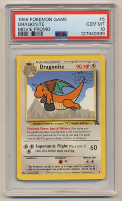 PSA 10 Pokemon 1999 Movie Black Star Promo Dragonite #5 GEM MINT Condition!! - Image 1