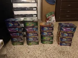 LOT OF 17 Pokemon TCG Factory Sealed Paradox Destinies Tin Variety - Image 1