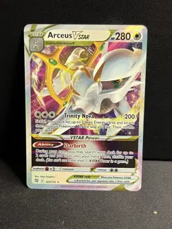 Arceus VSTAR Ultra Rare SWSH09: Brilliant Stars 123/172 NM Holo POKEMON TCG - Image 1