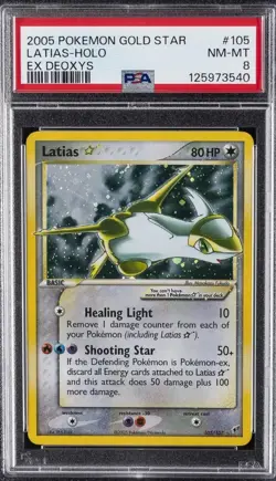 2005 POKEMON EX DEOXYS GOLD STAR #105 LATIAS-HOLO PSA 8 - Image 1