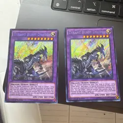 DRL2-EN004 Tyrant Burst Dragon Secret Rare 1st Edition NM Yugioh Card 2x - Image 1