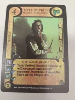 Piter de Vries (Master of Assassins) Rare Preview Card Dune Eye of the Storm CCG - Image 2