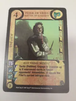Piter de Vries (Master of Assassins) Rare Preview Card Dune Eye of the Storm CCG - Image 3