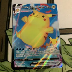 Surfing Pikachu Vmax 009/025 Celebrations NM Full Art Ultra Rare Pokemon Card - Image 1