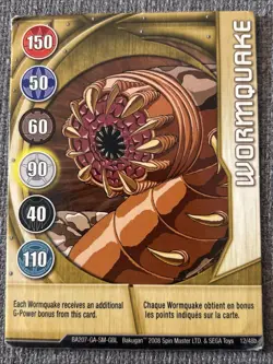 Bakugan: Battle Brawlers| Wormquake ??Gold Gate Card | 12/48b - Image 3