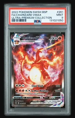PSA 9 MINT Charizard VMAX SWSH261 Black Star Promo Full Art Pokemon Card 261 - Image 1