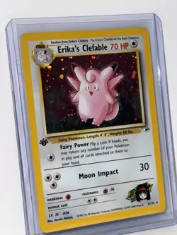 Pokemon TCG Erika's Clefable Gym Heroes Holo Card 3/132 1st Edition Holo Rare - Image 1
