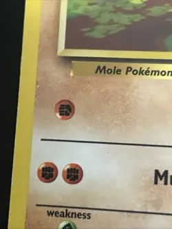 Pokemon TCG Diglett Base Set Fighting Symbol Error Card 47/102 LP - Image 3