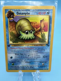 Pokemon Card Omanyte Fossil 52/62 1st Edition Common WOTC Vintage LP (1) - Image 1