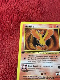 1st Edition Moltres 27/62 Fossil Non Holo Wotc Pokemon Card Played - Image 2