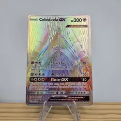 Pokemon Card Celesteela GX SM Ultra Prism 162 Holo Secret Rare Rainbow NM - Image 1