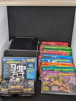 Weird n Wild Creatures Lot 269 Big Knowledge Cards 221 Small Trading Cards Case - Image 1