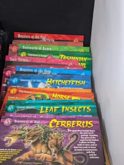 Weird n Wild Creatures Lot 269 Big Knowledge Cards 221 Small Trading Cards Case - Image 2