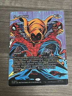 Saw in Half (Borderless) 0021 (M) MTG Marvel's Spider-Man - Image 1