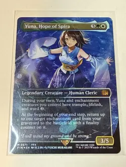 Yuna, Hope of Spira (Borderless #571) (Chocobo Track Foil) - FINAL FANTASY MTG - Image 1