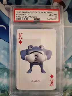 PSA 10 GEM MINT Poliwrath 1998 POKEMON STADIUM YELLOW VERSION King of Diamonds - Image 1