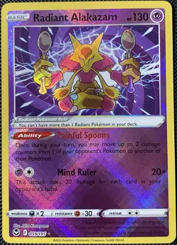 Radiant Alakazam 059/195 Swsh12: Sword & Shield - Silver Tempest Holo Pokemon - Image 1