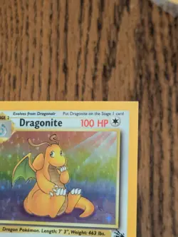 Pokemon Fossil Holo Dragonite Edge Of Sheet NFC Miscut Error - Image 3