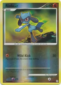 1x Riolu - 61/130 - Uncommon - Reverse Holo Moderately Played Pokemon Diamond & - Image 1