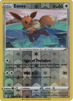 EEVEE 052/072 SHINING FATES POKEMON (REVERSE HOLO, NM) - Image 1