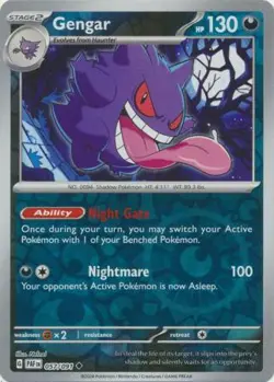 GENGAR 057/091 PALDEAN FATES POKEMON (REVERSE HOLO, NM) - Image 1