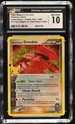 TEAM MAGMA'S GROUDON Celebrations #9 CGC 10 Pokemon - Image 1
