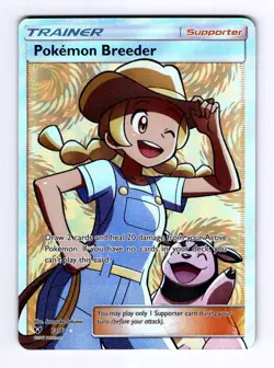 Pokemon Breeder (Full Art Shining Legends #73 (2017) Ultra Rare Holo NM Pokemon - Image 1