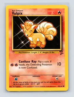 Pokemon TCG Vulpix 099/130 Base Set 2 Normal LP - Image 1