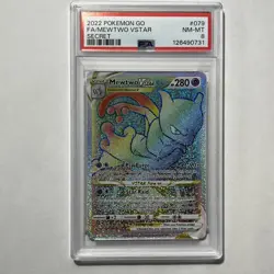 POKEMON GO 079/078 FULL ART MEWTWO VSTAR SECRET PSA 8 - Image 1