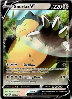 Pokemon | SWSH01: Sword & Shield Base Set | Snorlax V | 141/202 | NM Holo - Image 1