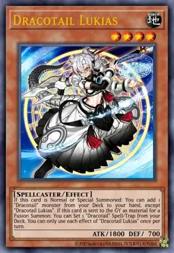 Yugioh Dracotail Lukias Ultra Rare JUSH-EN001 Justice Hunters 1st Ed - Image 1