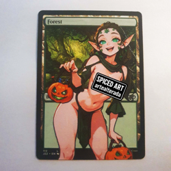 MTG Altered Art Card - Halloween Girl Spiced - Forest - Magic the Gathering - Image 1
