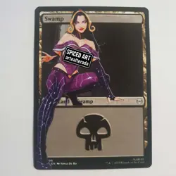 MTG Altered Art Card - Spider Woman Spiced - Swamp - Magic the Gathering - Image 1