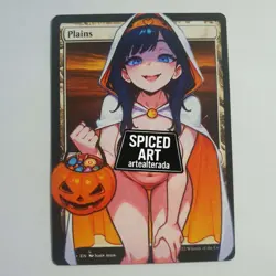 MTG Altered Art Card - Halloween Girl Spiced - Plains - Magic the Gathering - Image 1