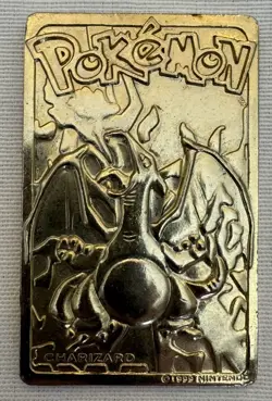1999 Burger King Pokemon Charizard Nintendo 23K Gold Plated Trading Card - Image 1