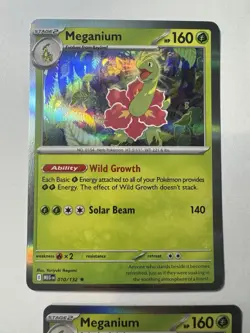 4x Meganium Rare 010/132 Holo Mega Evolution Pokemon TCG Near Mint Card Playset - Image 2