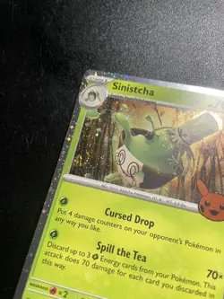 Sinistcha 022/167 SWIRL Trick or Trade BOOster Cosmos Holo NM Pokemon Card 2024 - Image 2