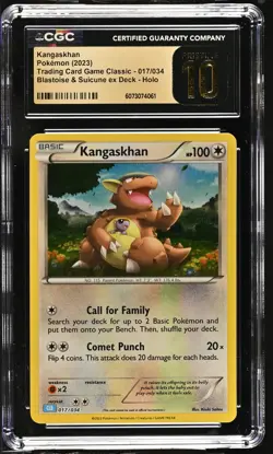 CGC 10 Pristine - Kangaskhan 017/034 Trading Card Game Classic - Pokemon TCG - Image 1