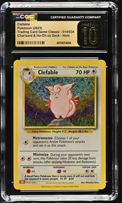 CGC 10 Pristine - Clefable 014/034 Trading Card Game Classic - Pokemon TCG - Image 1