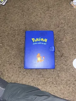 Vintage 1999 Pokemon Charmander Blue 4 Pocket 30 Page Trading Card Binder Rare - Image 1