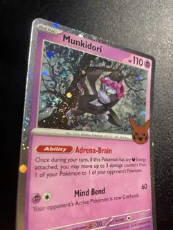 Munkidori 095/167 SWIRL Trick or Trade BOOster Cosmos Holo NM Pokemon Card 2024 - Image 2