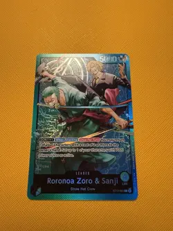 Roronoa Zoro & Sanji ST12-001 ONE PIECE TCG Card Game NM GREEN/BLUE Leader - Image 1