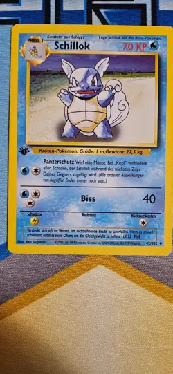 Pokemon Schillok German Card 42/102 First Edition, 1999 TCG - Image 1