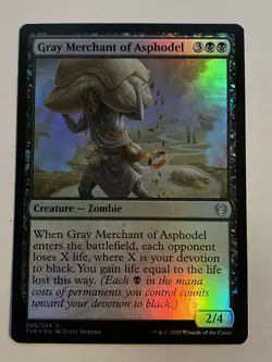 X 1 Gray Merchant of Asphodel Theros Beyond Death THB 099 MTG FOIL - Image 1