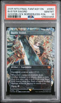 MTG Final Fantasy Buster Sword Borderless 0351 Foil PSA 10 GEM MT - Image 1
