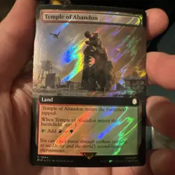 MTG Temple of Abandon Universes Beyond: Fallout Surge Foil Rare PIP 830 - Image 1