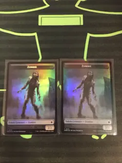 MTG Magic The Gathering Zombie Token Foil X2 FDN - Image 1
