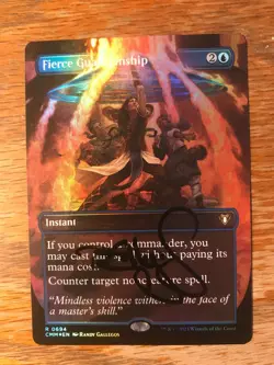 Magic the Gathering MTG foil Fierce Guardianship Commander Masters signed NM - Image 1