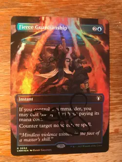 Magic the Gathering MTG foil Fierce Guardianship Commander Masters signed NM - Image 2