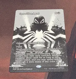 1x BORDERLESS Opposition Agent MTG Spider-Man NM Universes Beyond - Image 1